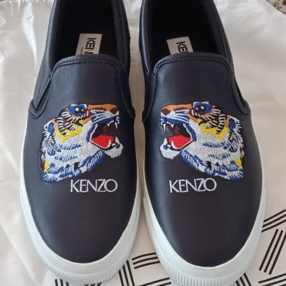 NWOT/B Kenzo Leather Slip-on Black sz.EUR40